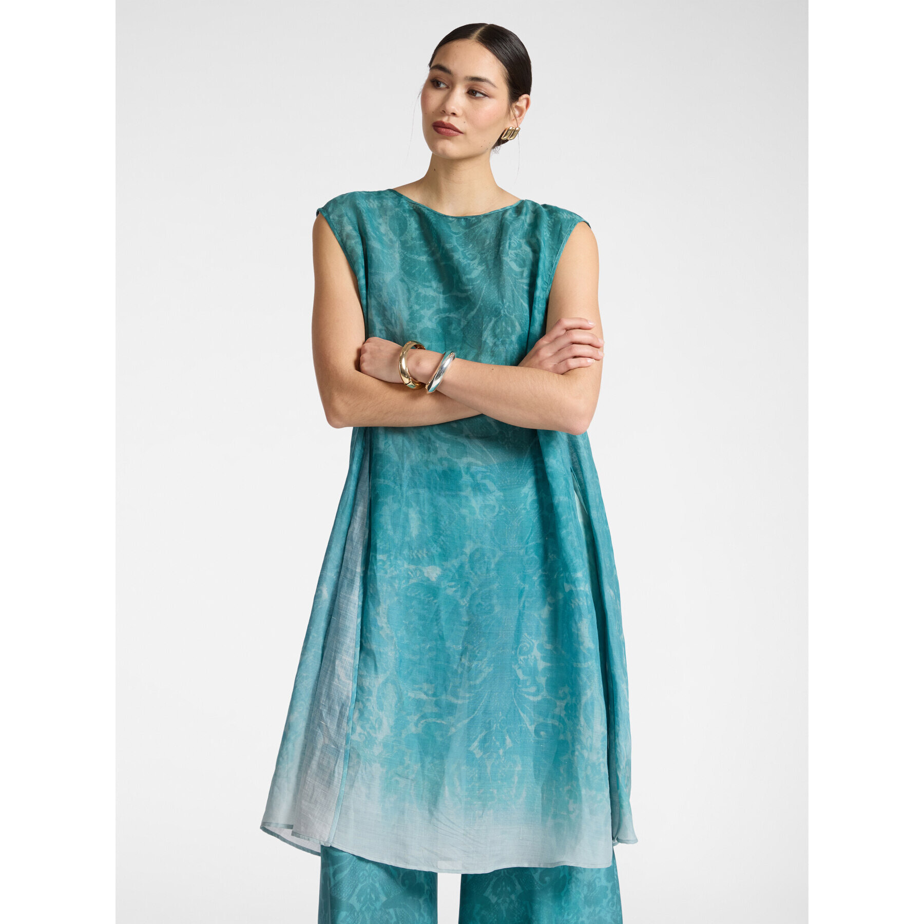 Elena Mirò - Blusa larga estampada - Light - blue