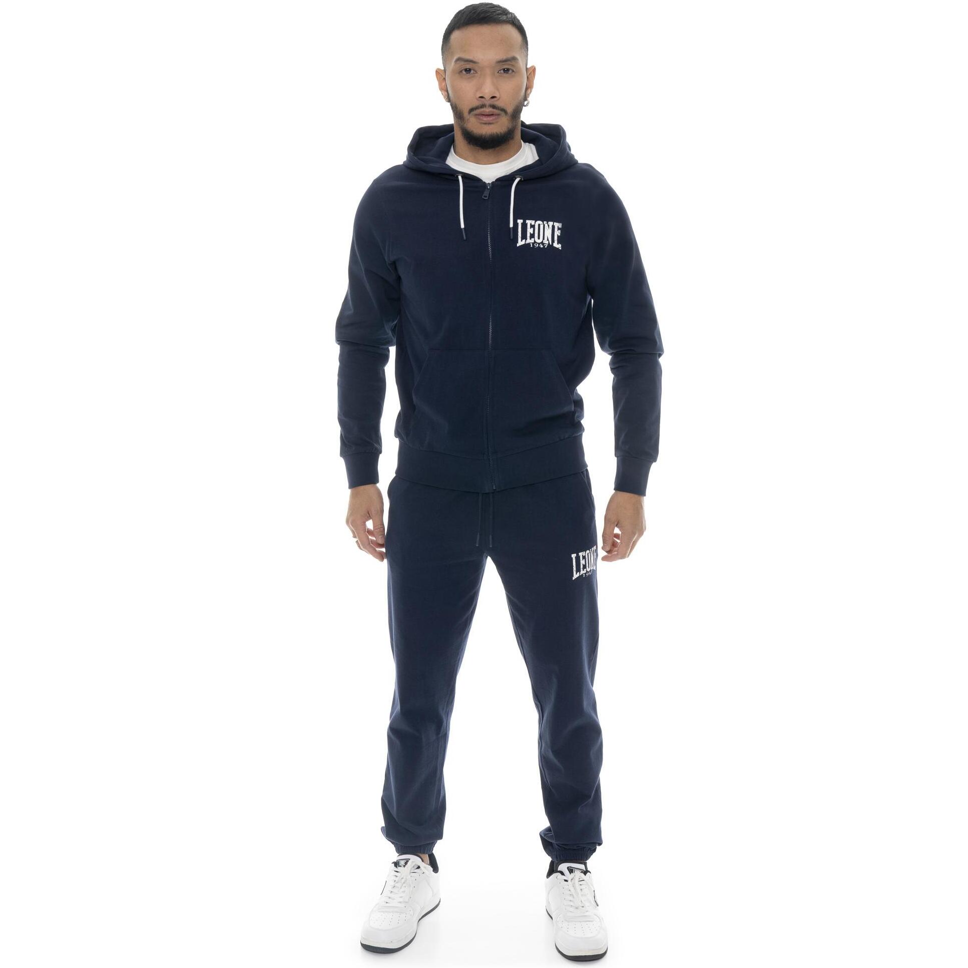 Tuta da uomo in cotone non garzato con cappuccio Leone Boxing legend