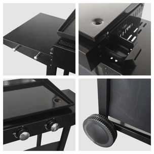 Plancha au gaz MÉRIDA 4 brûleurs + chariot