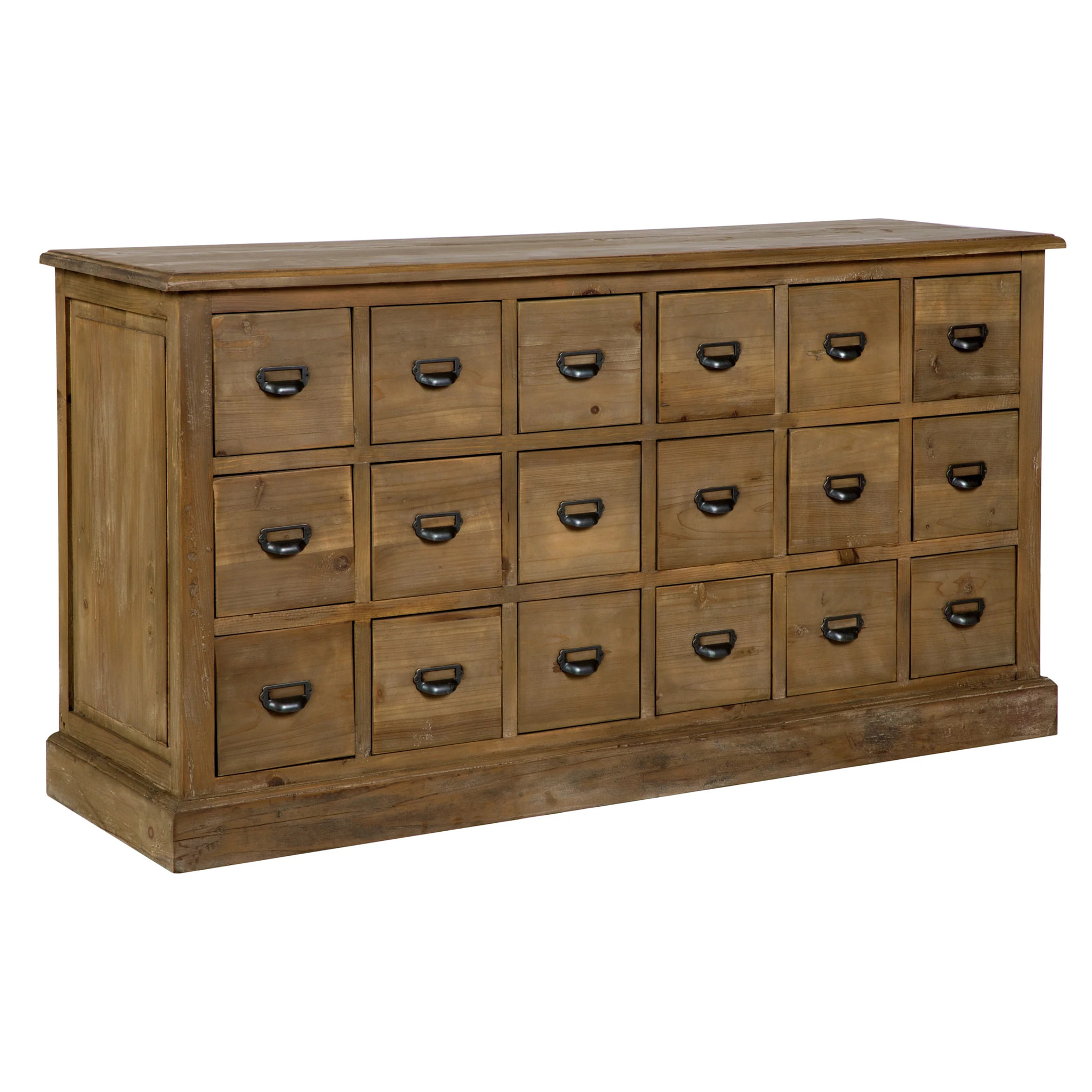 Buffet en bois recyclé 18 tiroirs - Miramas