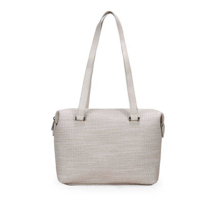 Bolso shopper taupe copn cremallera