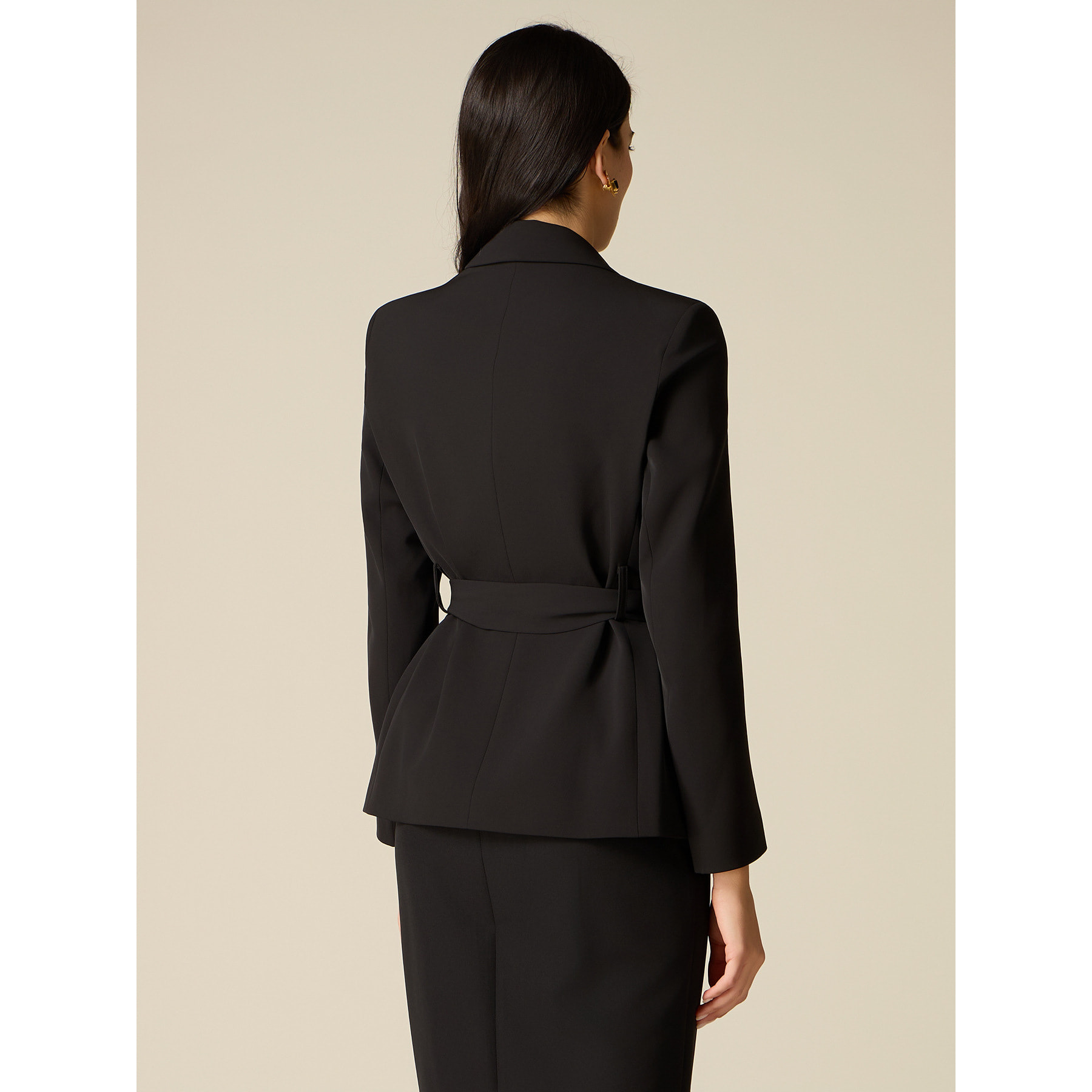 Oltre - Blazer con fusciacca da annodare - Black Print