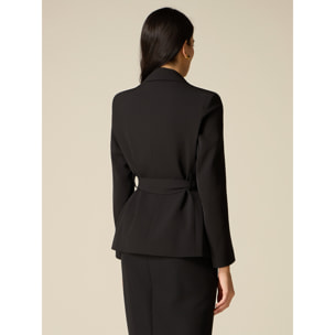 Oltre - Blazer con fusciacca da annodare - Black Print