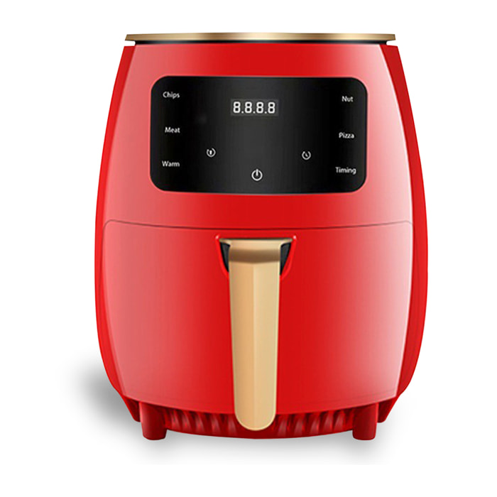 Freidora de aire 6L, 1400W. Panel táctil, programas de cocinado y modos manuales, rejilla antiadherente.