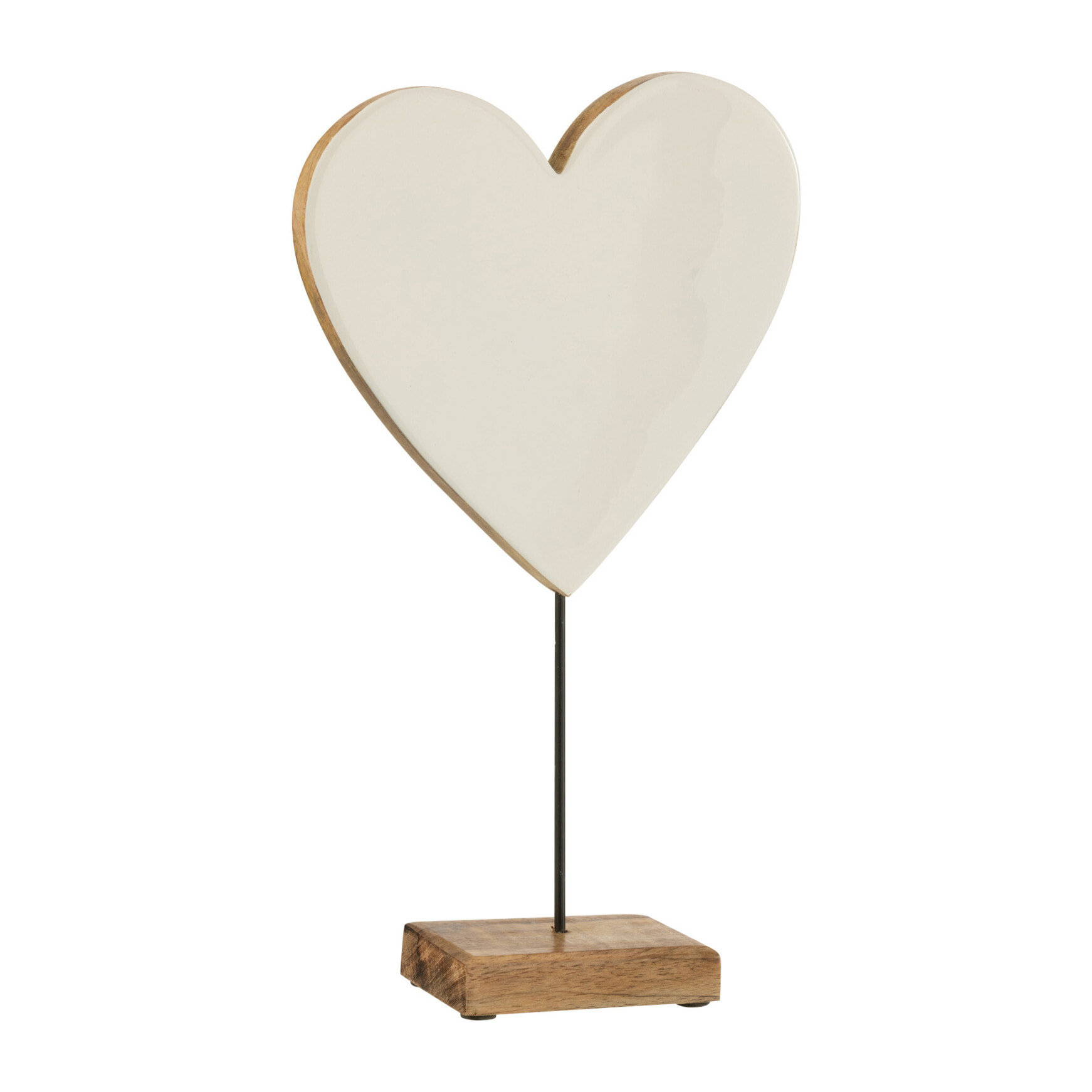 J-Line décoration Coeur Sur Pied - bois - blanc - large