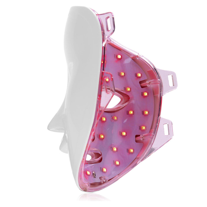 Maschera LED fotonica per la cura del viso a sette colori alimentata a batteria. Strumento di bellezza.