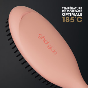 Brosse lissante ghd glide rose et sa pochette thermoprotectrice