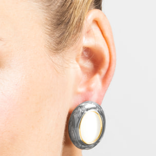 Pendientes con Ojo de Gato acabado oro 18k