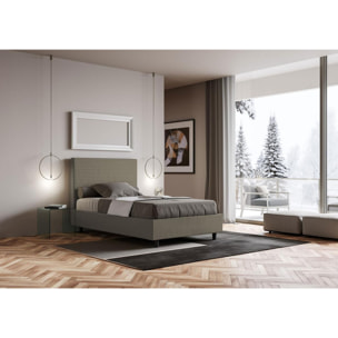 Letto una piazza e mezza senza rete imbottito 120x210 similpelle cappuccino Focus