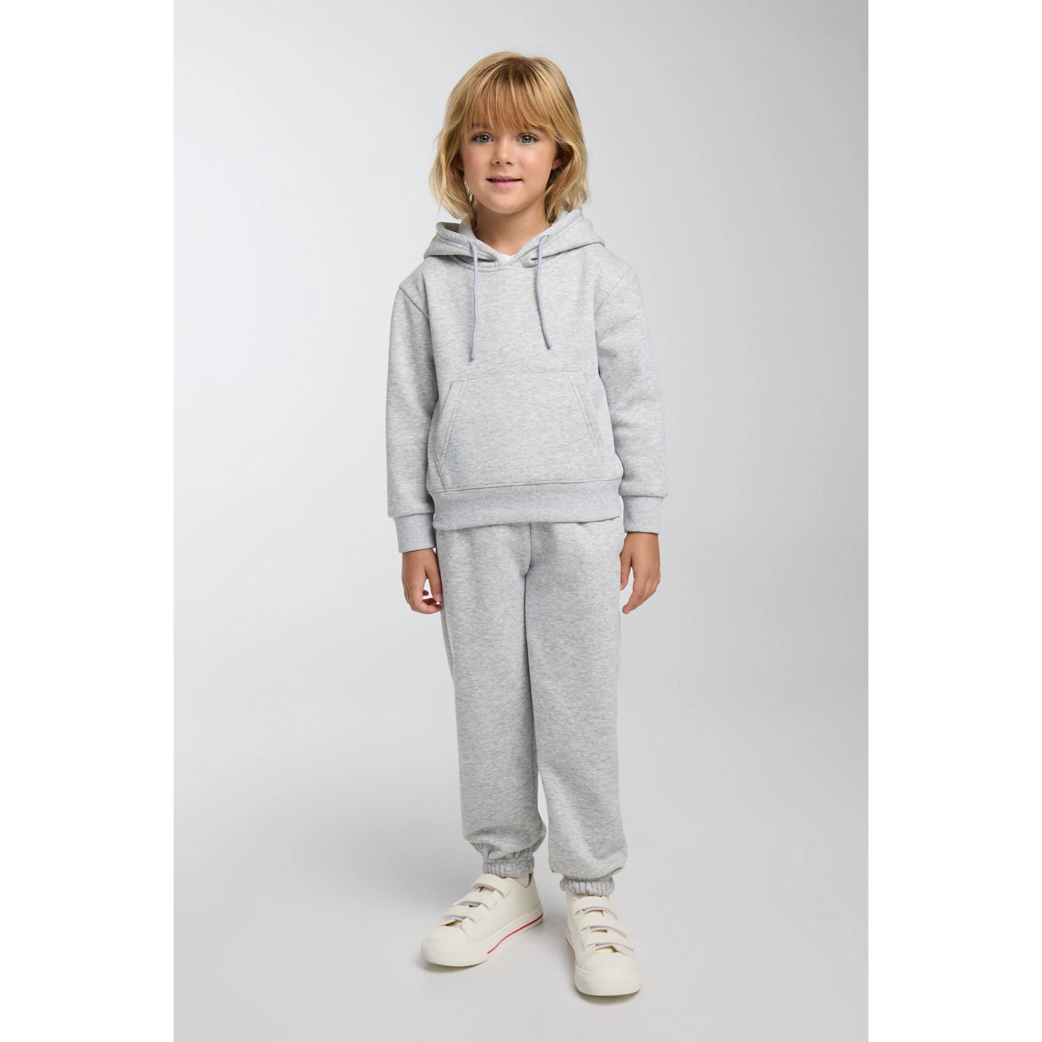 Chándal deportivo de niña afelpado sudadera y jogger gris