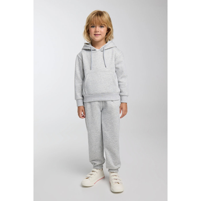 Chándal deportivo de niña afelpado sudadera y jogger gris