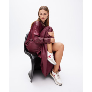 Scarpa da ginnastica con suola personalizzata e stampa animalier e dettagli in pelle