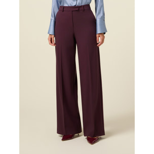 Oltre - Pantalones palazzo de poliviscosa - Burgundy