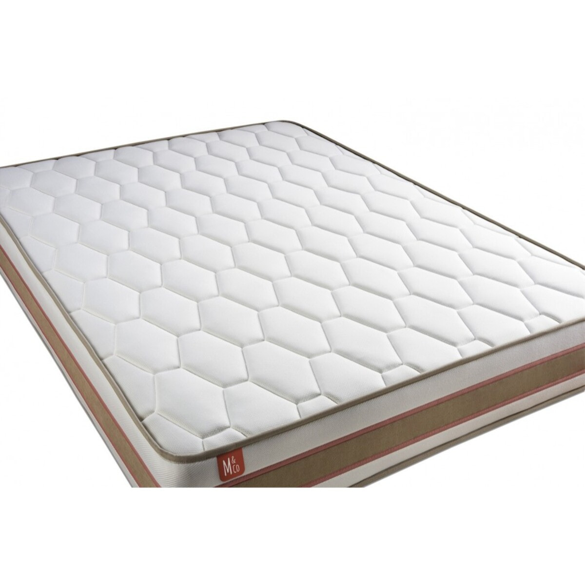 Pack matelas LE DÉLICAT - Ressorts ensachés + Mémoire de forme - Ep. 26 + sommier kit Beige