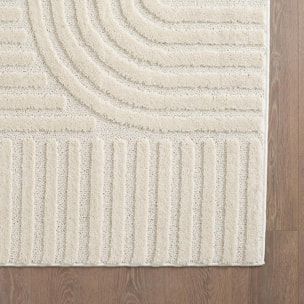 Tapis salon au motif géométrique en relief, moderne et élégant, MANON