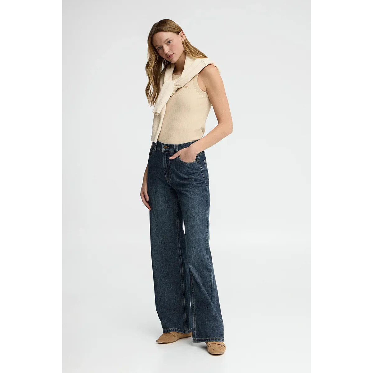 Pantalón vaquero azul medio de corte holgado Polo Club