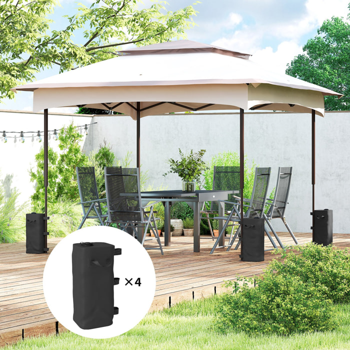 Lot de 4 sacs de lestage pliable tonnelle barnum PVC haute densité noir