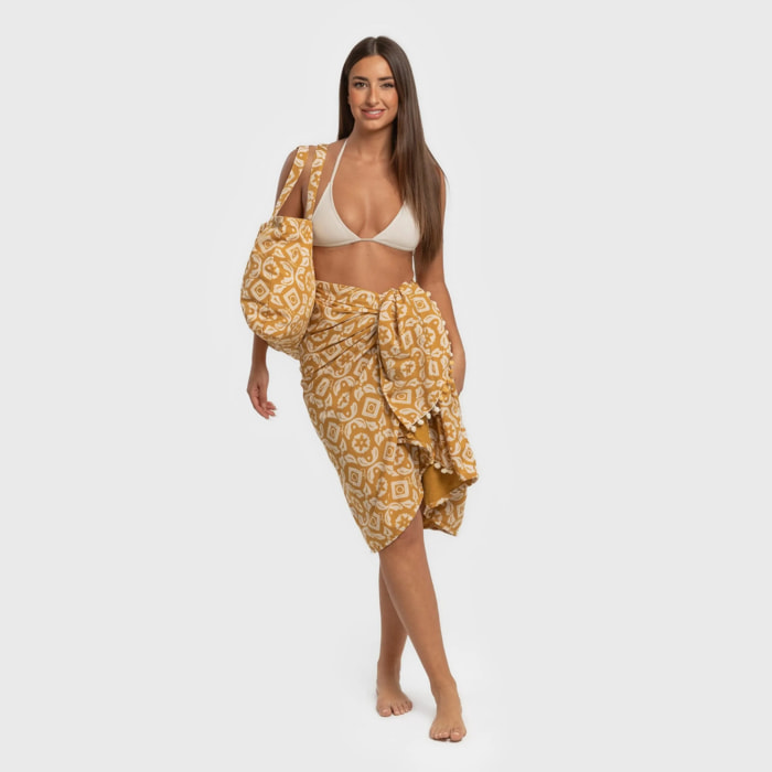 PACK TOALLA PAREO + BOLSO EUGENIA