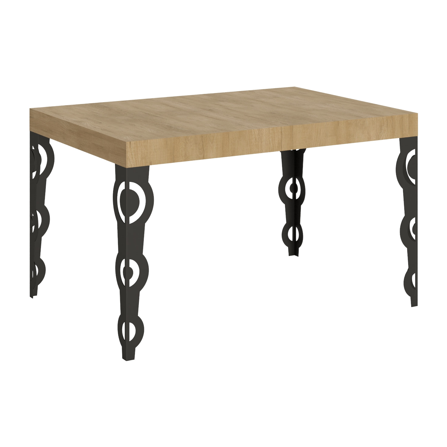 Tavolo allungabile 90x140/400 cm Karamay quercia natura telaio Antracite