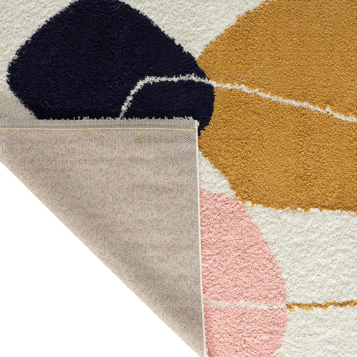 Aquarelle - tapis chambre d'enfant en laine artificielle à motif géométrique multicolore