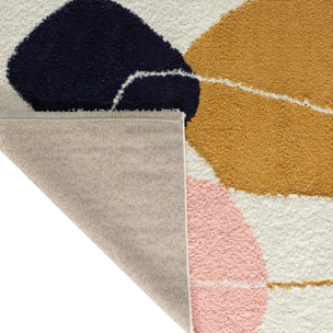 Aquarelle - tapis chambre d'enfant en laine artificielle à motif géométrique multicolore