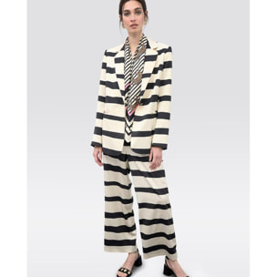 Striscia orizzontale fluida in raso americano