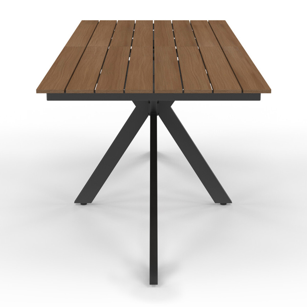 Table de jardin Milazzo en polywood et pieds croisés 190cm