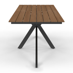Table de jardin Milazzo en polywood et pieds croisés 190cm