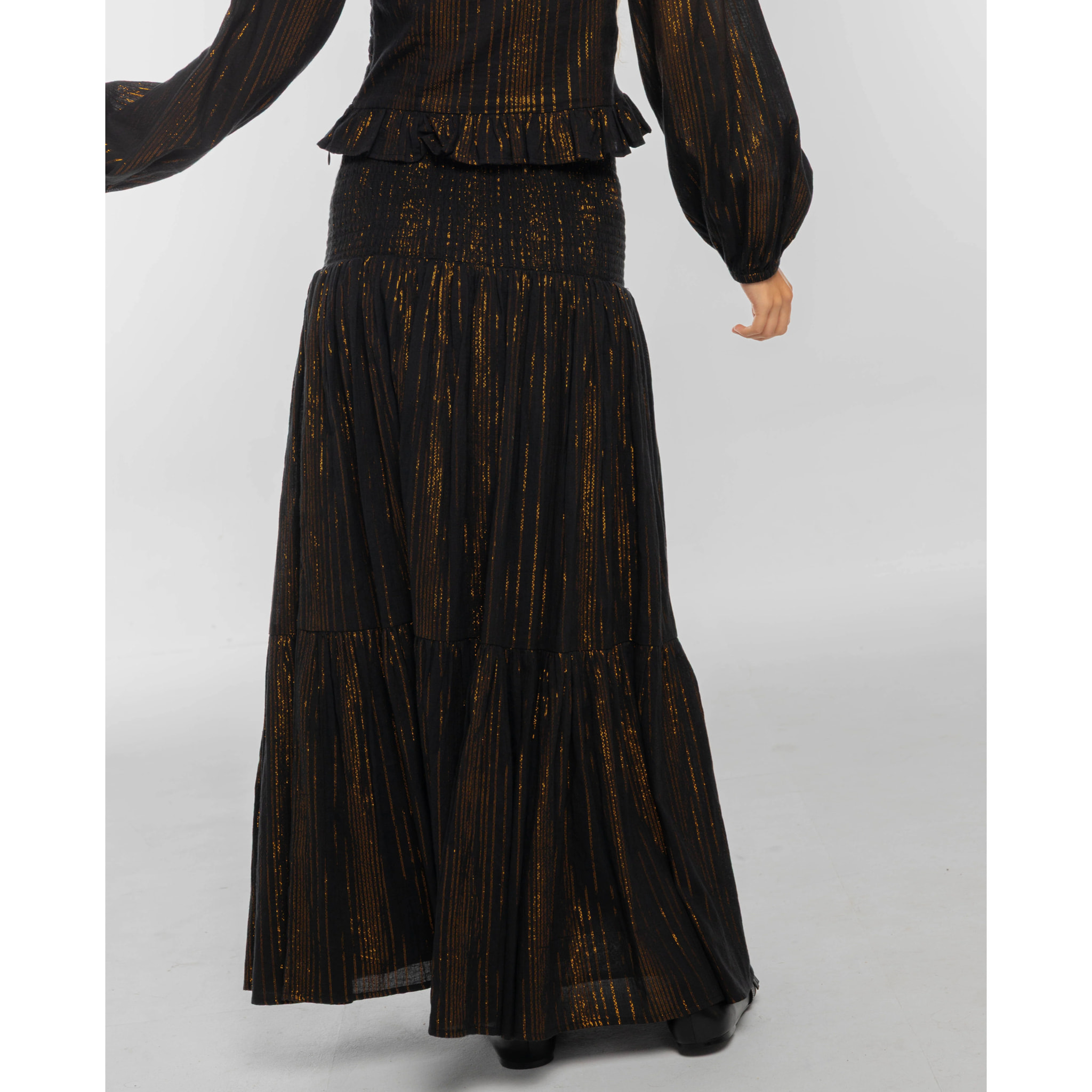 Falda con nido de abeja y fruncida de mujer