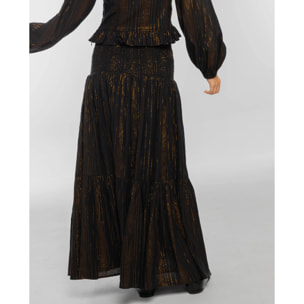 Falda con nido de abeja y fruncida de mujer