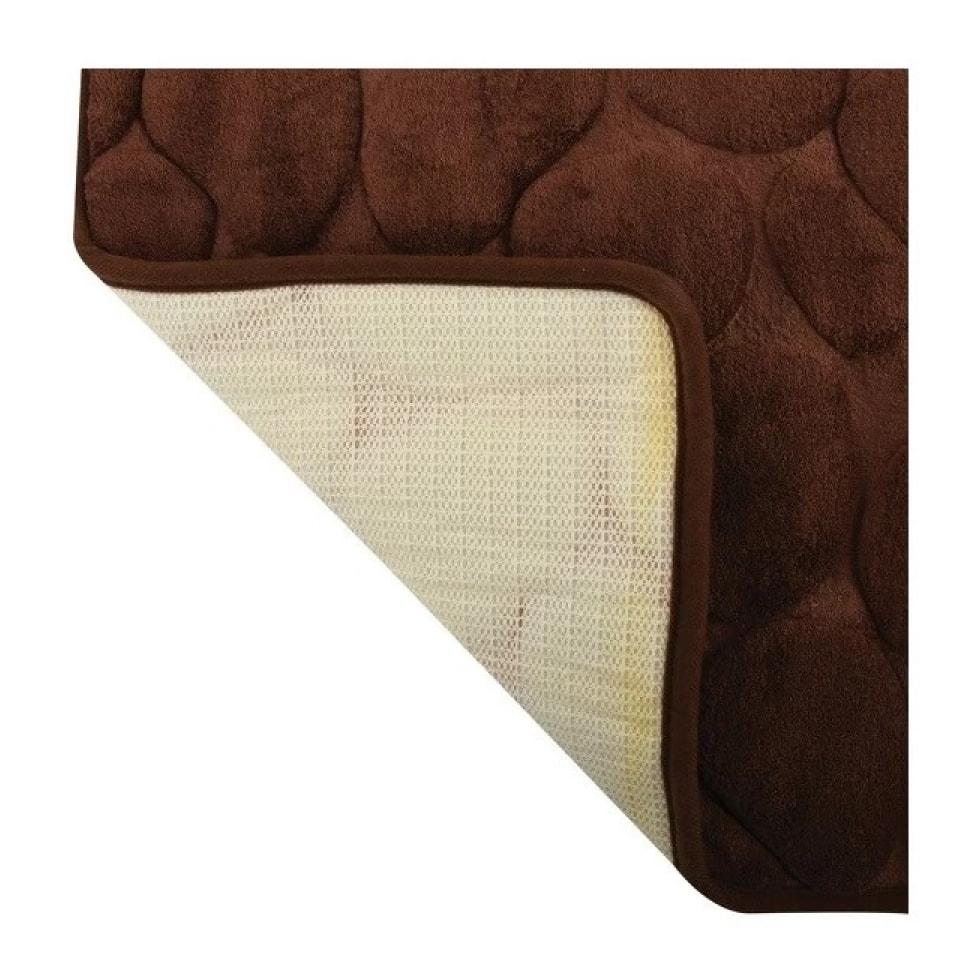 Tapis de bain Microfibre PEBBLE Marron Chocolat MSV