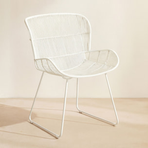 Fauteuil de table extérieur en polypropylène blanc CON DAO