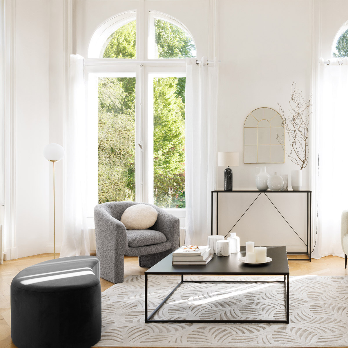 Lampadaire "Dris" doré - métal H134 cm