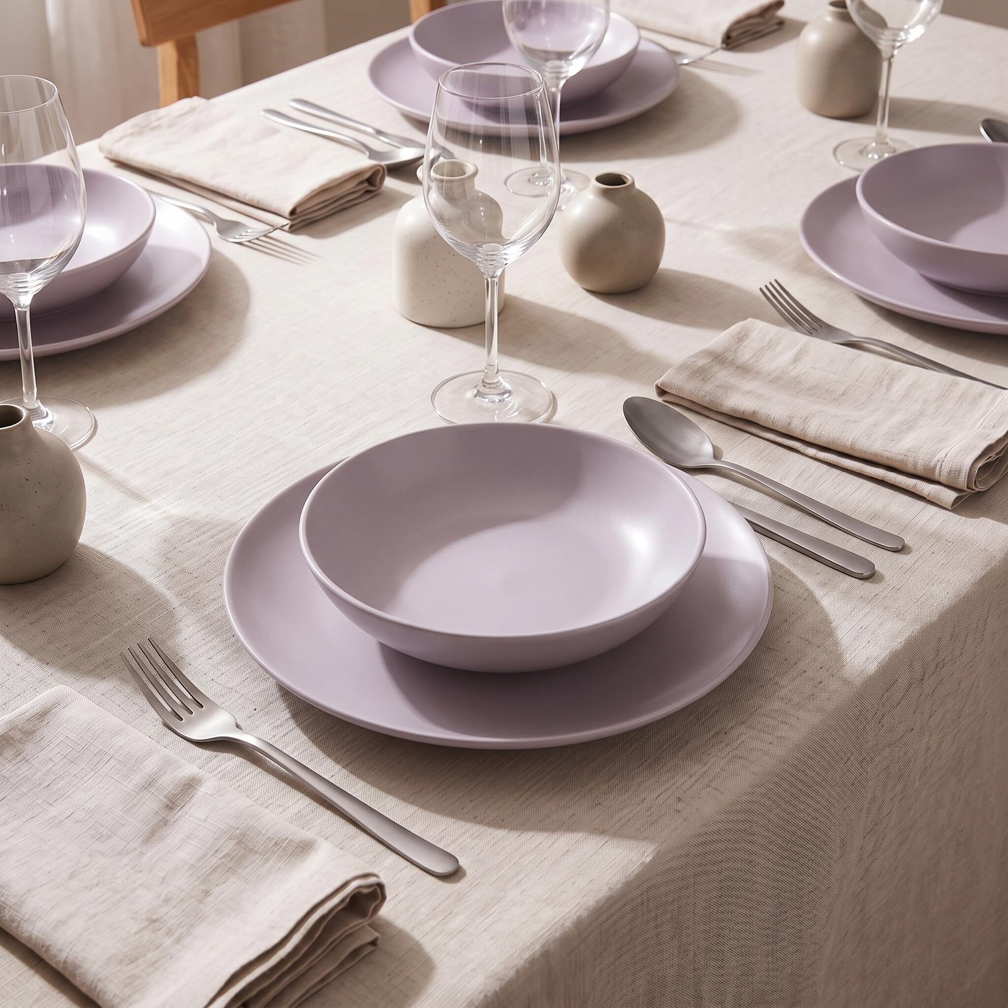 Servizio piatti 18 pezzi in ceramica - GLICINE