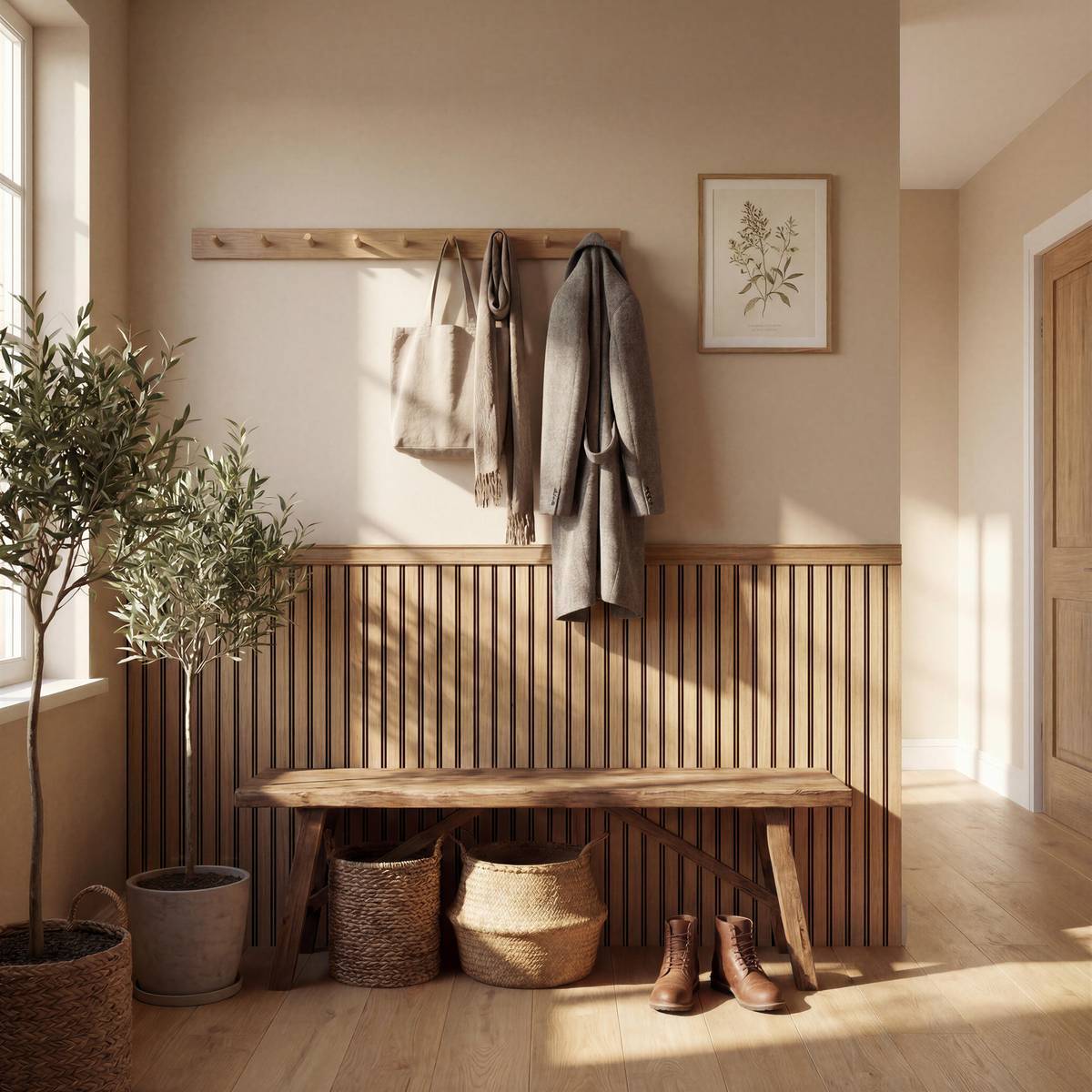 Lot de 4 panneaux soubassement Beny rectangulaire 24x100cm beige