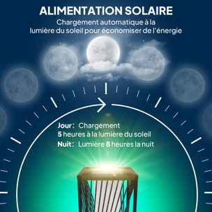 Lampadaire LED solaire extérieur en résine filaire H. 77 cm gris