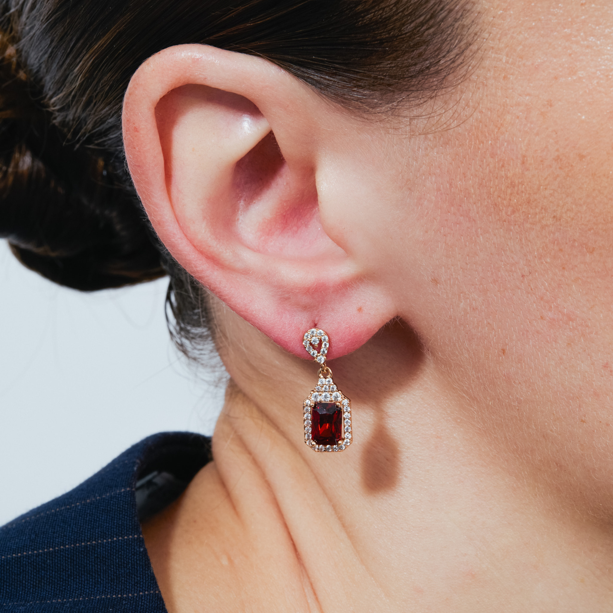 Pendientes Lely acabado oro rosa 18k