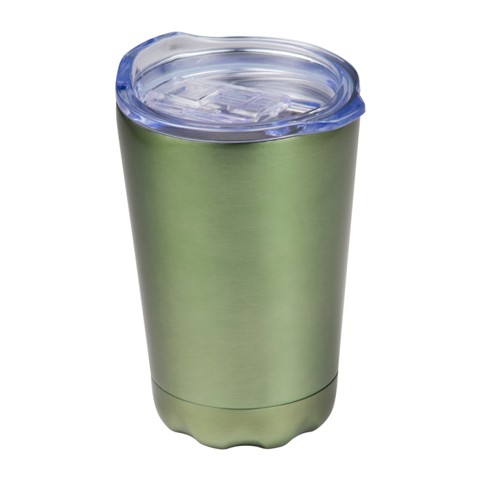 Taza Doble Pared 270ml Acero Inox Verde Metalizado, Midnight Bergner