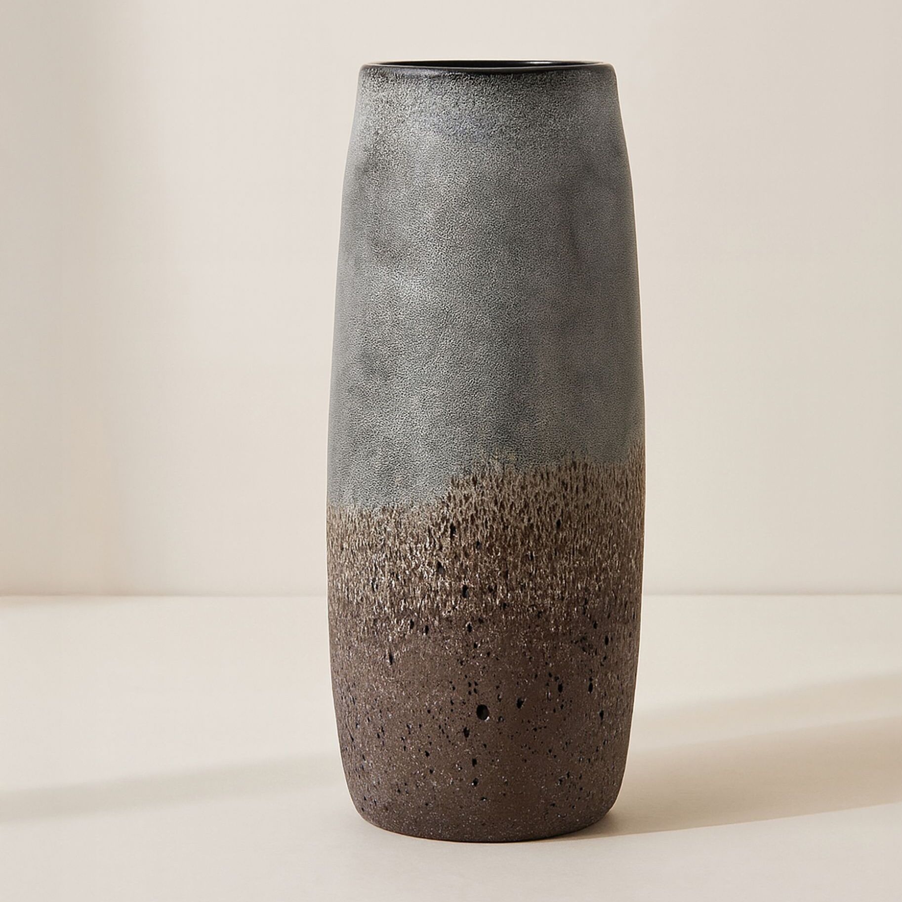 Vase gris et taupe en verre h35cm TEREA