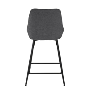 Chaise de bar en tissu avec pieds évasés en métal noir - MONDO