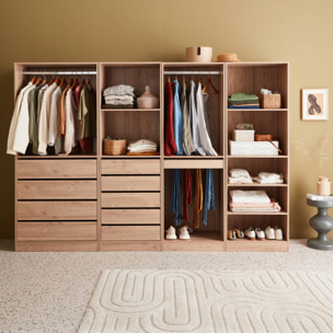 Kit dressing modulable décor bois 4 éléments MODULO