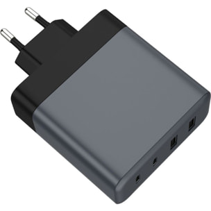 Chargeur secteur ADEQWAT 100W GaN 2 USB-A + 2 USB-C + câble USB-C
