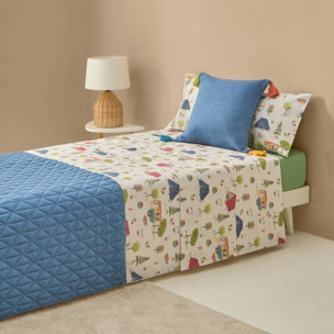 Sábana encimera camping Campito color gris piedra 100% Algodón percal