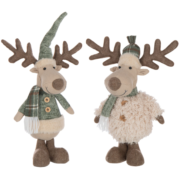 J-Line figurine Élan Foulard - polyester - blanc/vert - 2 pcs