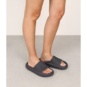 Sandalias con plataforma grises de goma