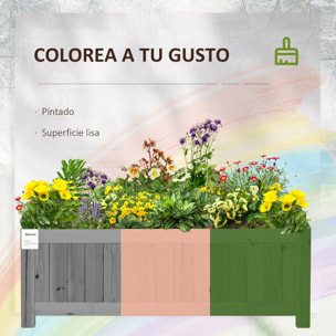 Jardinera de Madera Plegable Jardinera Elevada para Cultivos Verduras Flores en Exterior Patio Balcón Terraza 70x30x25 cm Gris