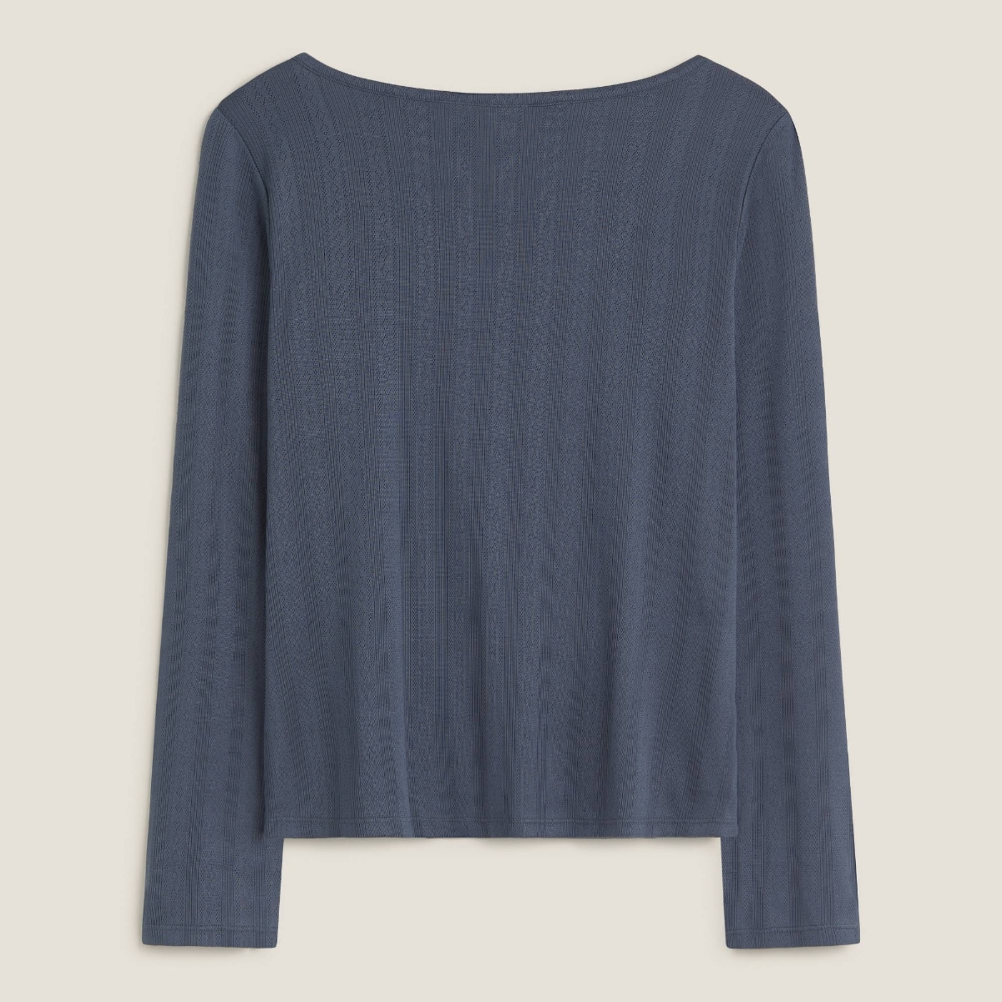 Camiseta de punto canalé Nuni color azul oscuro Poliéster