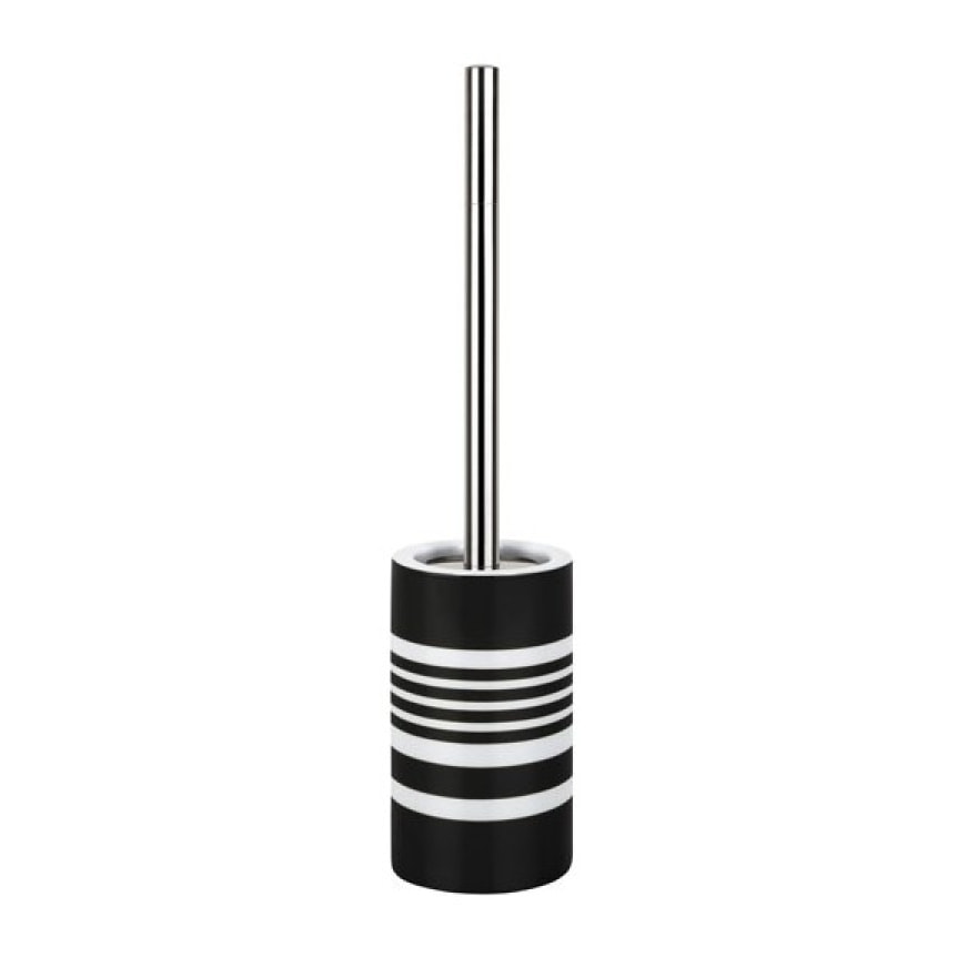 Brosse wc avec support TUBE STRIPPES Noir & Blanc Spirella