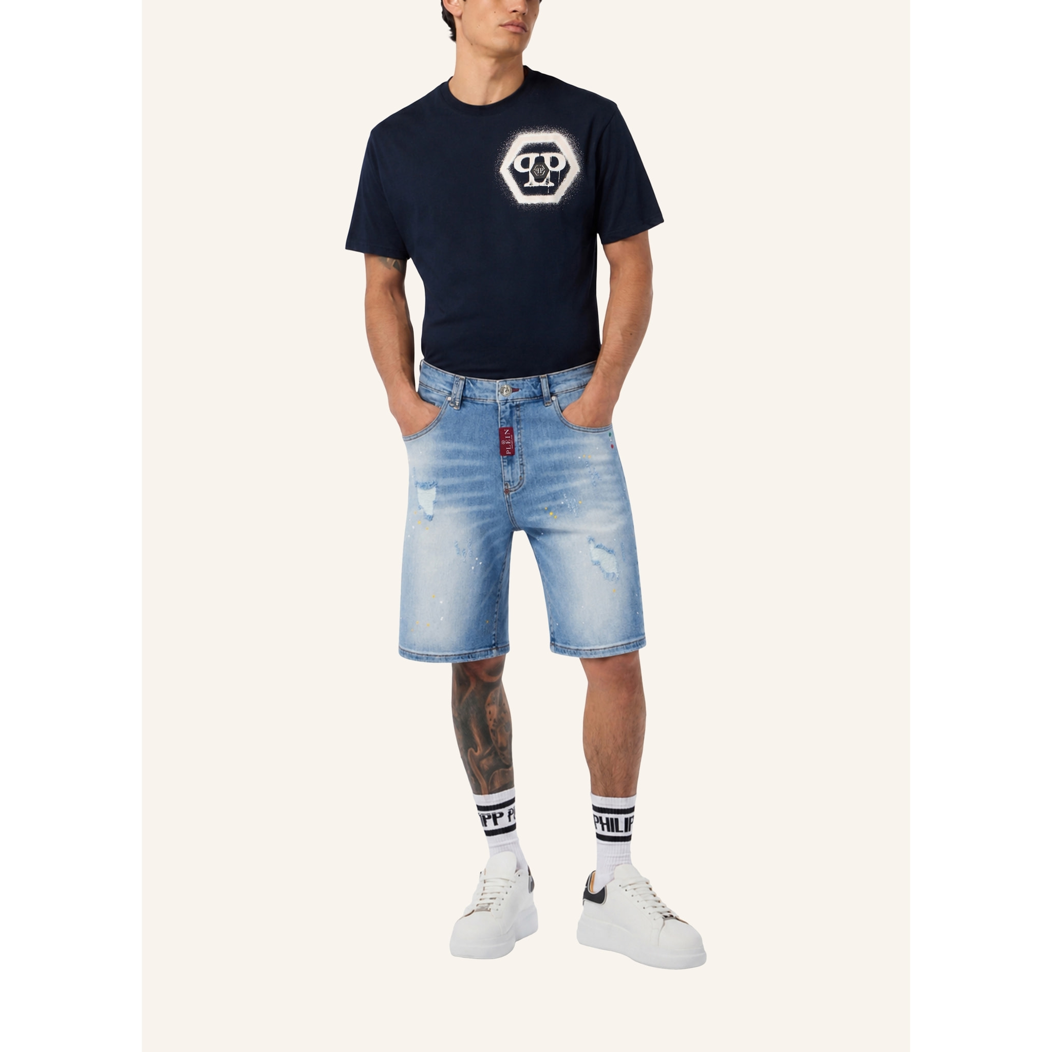 PHILIPP PLEIN Pantalones cortos vaqueros Fermentera BASIC