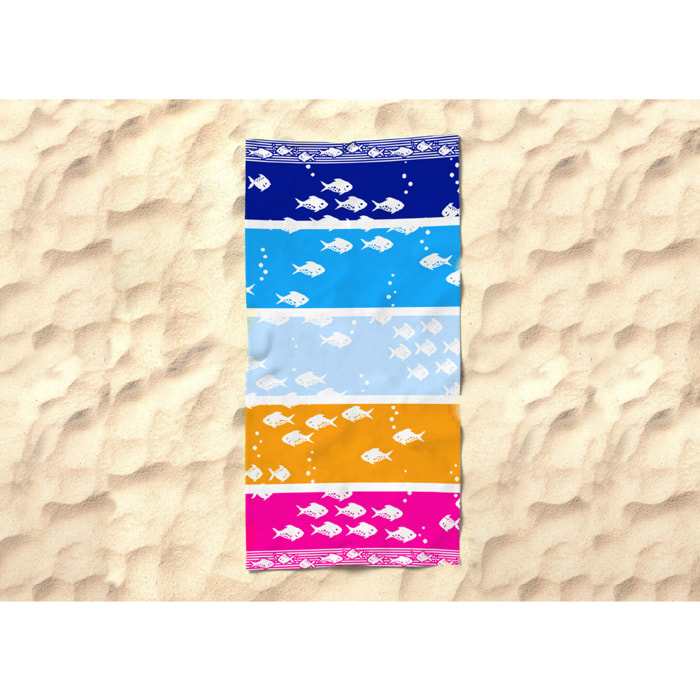 Telo Mare Spugna Jacquard Spiaggia Disegno Amalfi